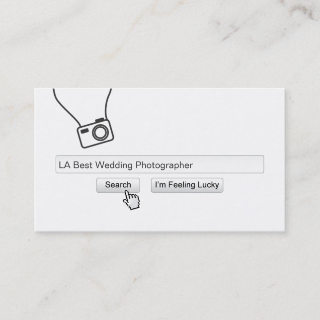 Cool Search Bar Wedding Photography Business Card (Front)