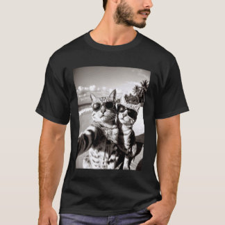 Cool Selfie Beach Sunglasses Cat Vacation Summer C T-Shirt