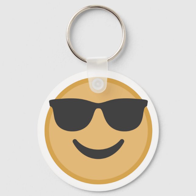 Cool Shades Emoji Face Keychain (Front)