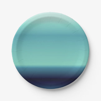Cool Shades of Blue Ombre Gradient Paper Plate