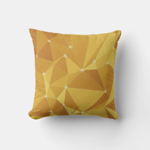 Cool Shades of Gold Multiple Polygon Shapes Throw Pillow