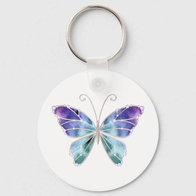 Cool Shades Rainbow Wings Butterfly Keychain (Front)