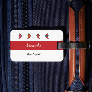 Cool Shades Red Chile Pattern Luggage Tag