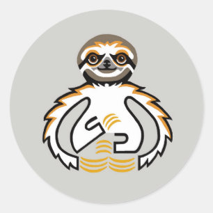 Cool shaggy SLOTH - Animal lover - Classic Round Sticker