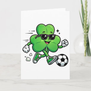 Cool Shamrock Soccer Player St Patricks Day Irish  Card