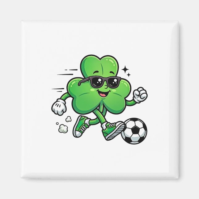 Cool Shamrock Soccer Player St Patricks Day Irish  Magnet (Front)