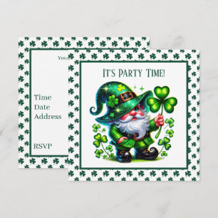 Cool shamrock tiled pattern leprechaun invitation