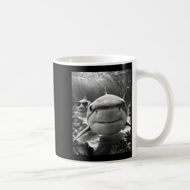 Cool Shark Animal Selfie  Coffee Mug (Right)