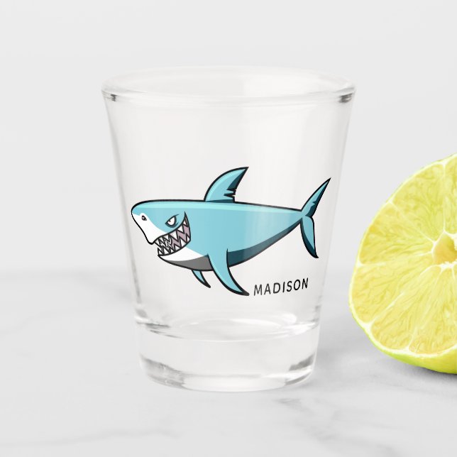 Cool Shark custom name shot glass (Front)