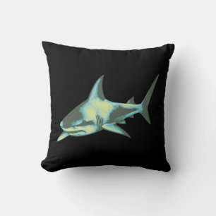 cool shark throw pillow