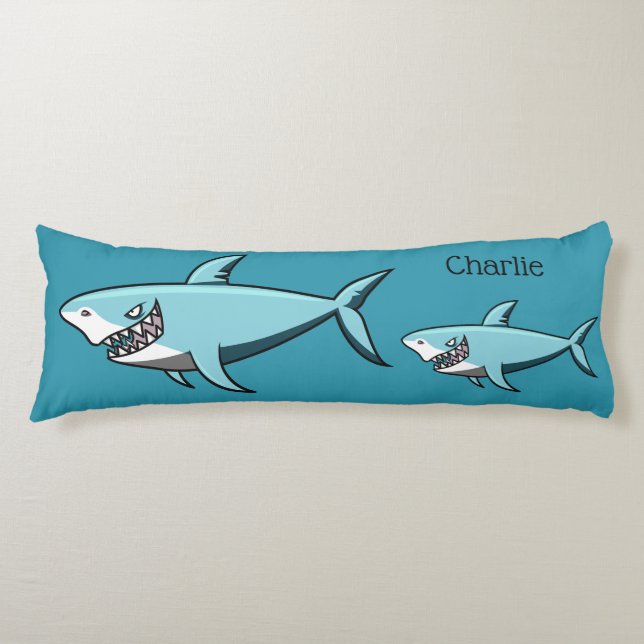 Cool Sharks nom personnalisé coussin du corps (Devant)