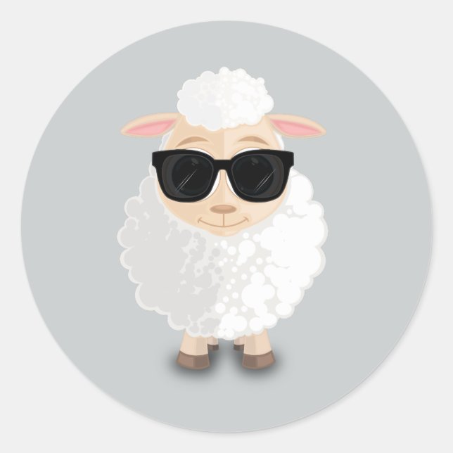 Cool Sheep Classic Round Sticker (Front)