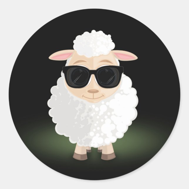 Cool Sheep Classic Round Sticker (Front)