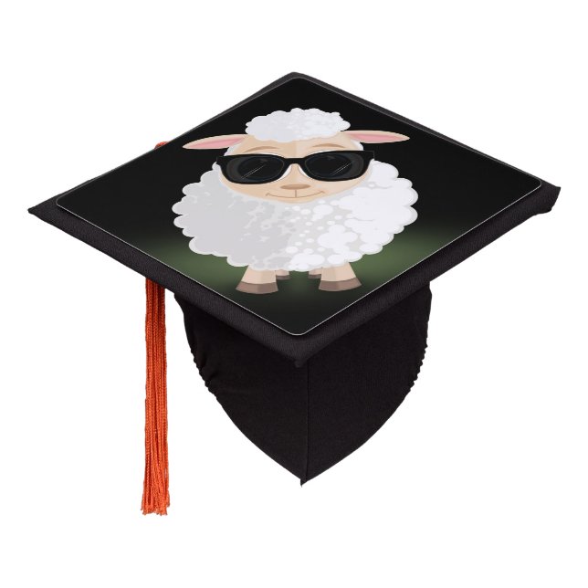 Cool Sheep  Graduation Cap Topper (Angled)
