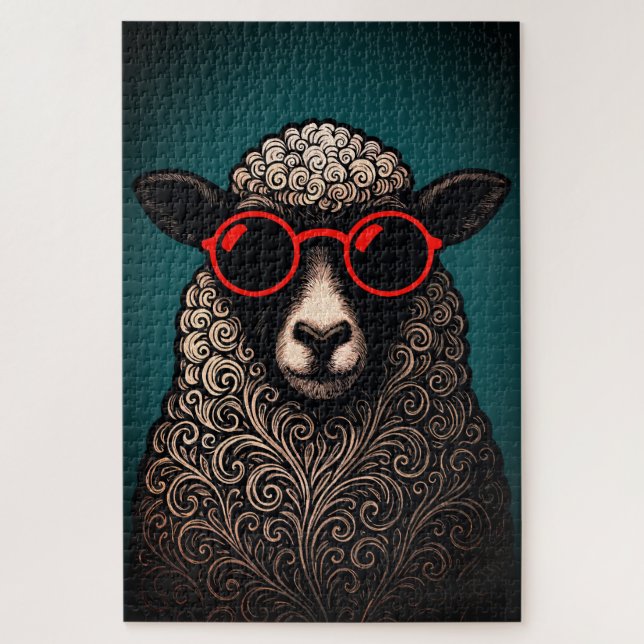 Cool Sheep Wall Art Jigsaw Puzzle (Vertical)