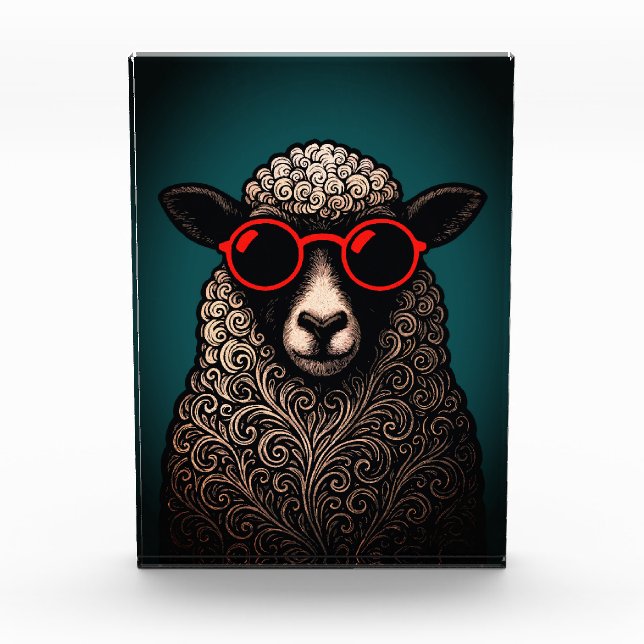 Cool Sheep Wall Art Photo Block (Front)