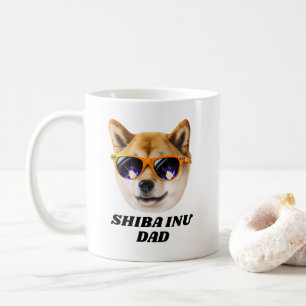 Cool Shiba Inu Dad Wearing Glasses Father's Day Coffee Mug