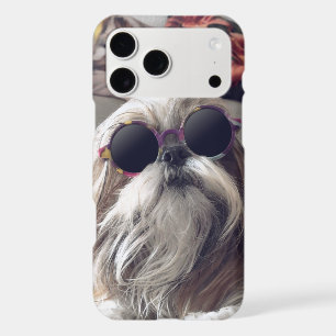 Cool Shih Tzu cheveux longs Lunettes de soleil vin