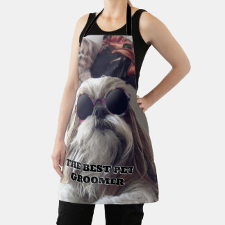 Cool Shih Tzu long hair vintage Best Pet groomer Apron