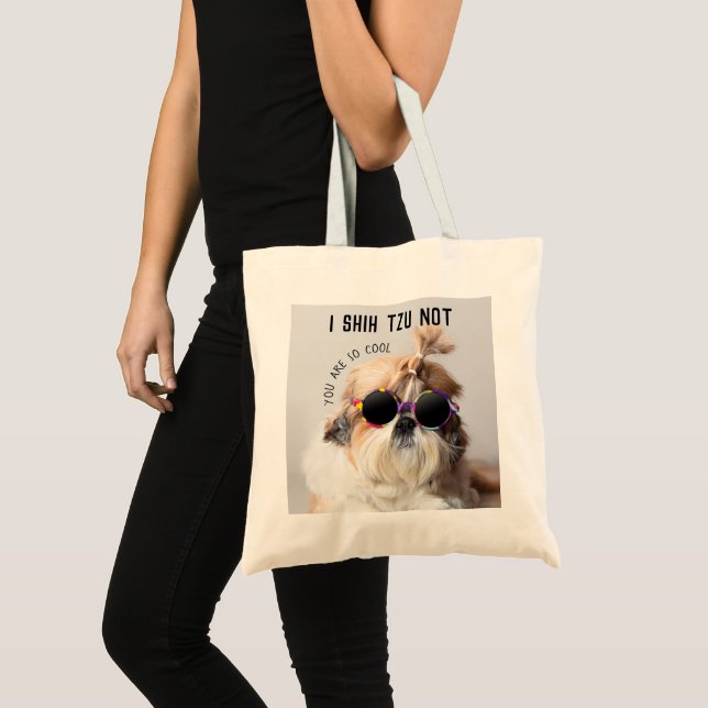 Cool Shih Tzu Not fun cute Sunglasses Photo Tote Bag (Front (Product))