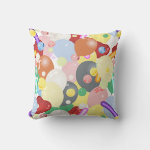 Cool Shiny Multi-Color Balloon Styles Throw Pillow