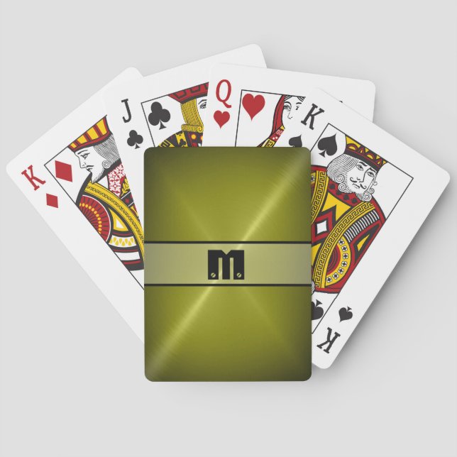 Cool Shiny Stainless Steel Metal 5 Playing Cards (Back)