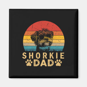 Cool Shorkie Dad Dog Lovers Paw Print Fathers Day  Magnet
