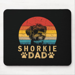 Cool Shorkie Dad Dog Lovers Paw Print Fathers Day Mouse Pad