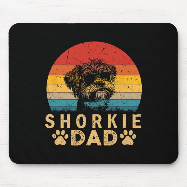 Cool Shorkie Dad Dog Lovers Paw Print Fathers Day  Mouse Pad (Front)