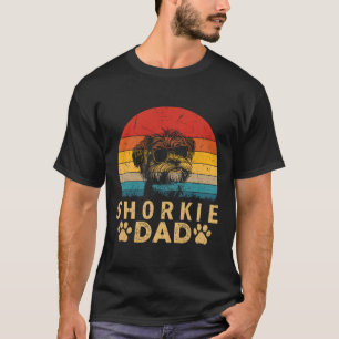 Cool Shorkie Dad Dog Lovers Paw Print Fathers Day T-Shirt