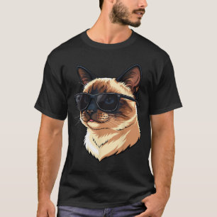 Cool Siamese Cat Wearing Sunglasses Funny Cats T-Shirt