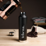 Cool Signature Trendy Stylish Custom Name Water Bottle<br><div class="desc">Quench your thirst with our Cool Signature water bottle! ⚫⚪️ Trendy black & white design,  personalized with your own text. Sip in style! 💧 #CoolSignature #CustomName</div>