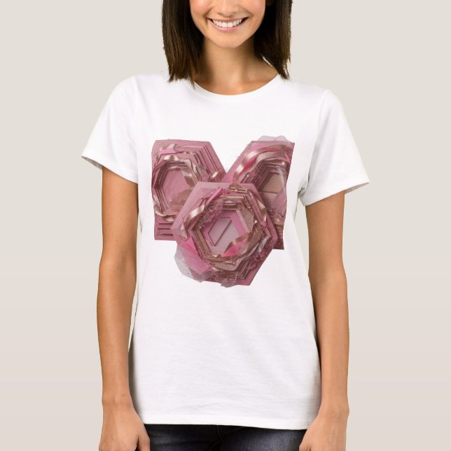 Cool Silver ABSTRACT ART Design T-Shirt (Front)