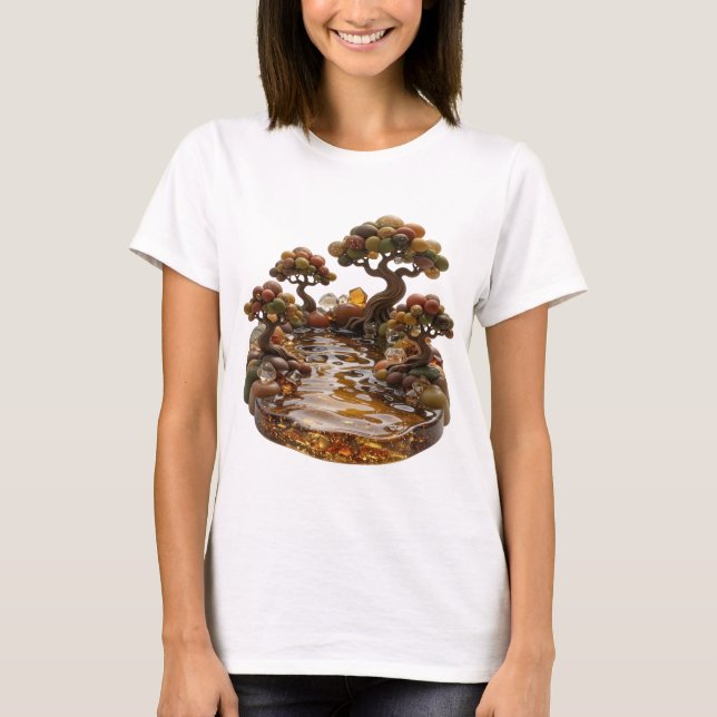 Cool Silver ABSTRACT ART Statement Tee v2 (Front)