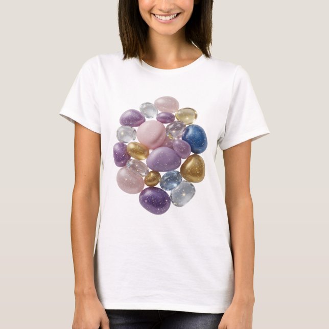 Cool Silver ABSTRACT ART Statement Tee v3 (Front)