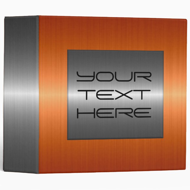 Cool Silver and Orange Stainless Steel Metal Binder (Front/Spine)