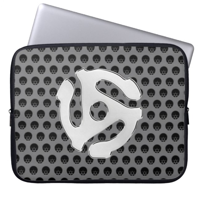 COOL Silver Chrome Like 45 spacer DJ Print Laptop Sleeve (Front)