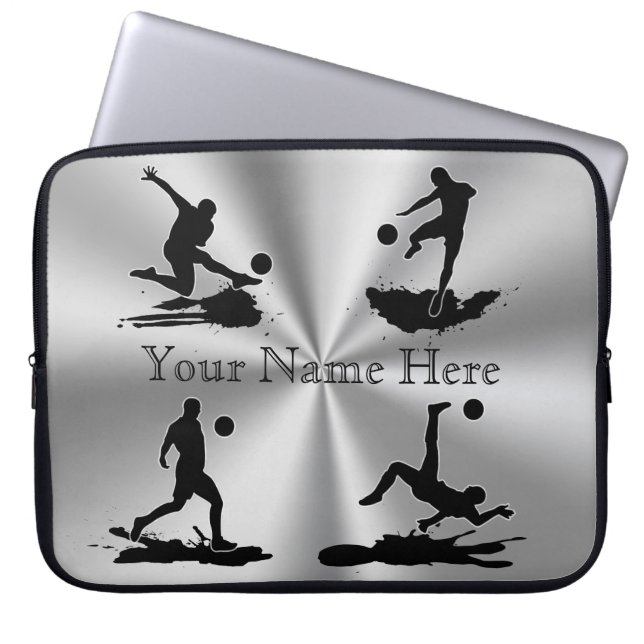Cool Silver Colour Personalized Soccer Cases 15 in (Front)
