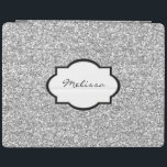 Cool Silver glitter bling sparkling monogram name iPad Smart Cover<br><div class="desc">Cool silver glitter bling sparkling shining monogram name cover.
You can easily change the name.</div>