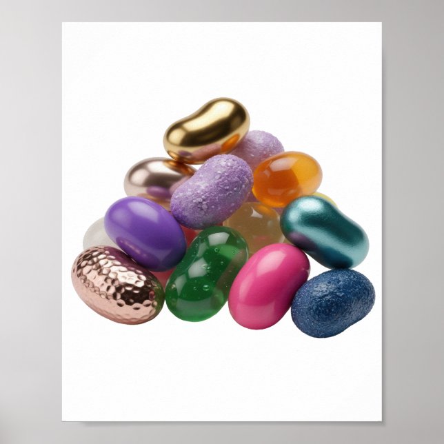 Cool Silver GLOWING CANDIES Graphic Design Poster (Front)