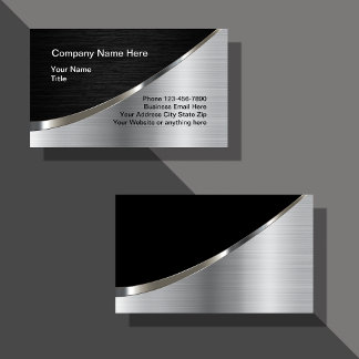 Cool Silver Metallic Look Construction Business Ca Card