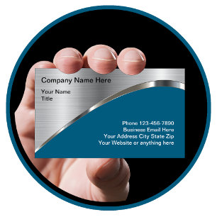 Cool Silver Metallic Look Construction Business Card