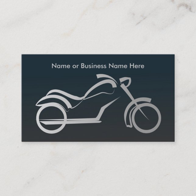 Cool Silver Motorcycle Frame -Sales Repair Shop Business Card (Front)