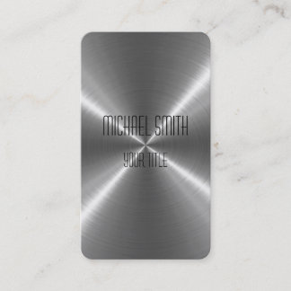 Cool Silver Steel Metal Business Card
