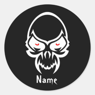 Cool Simple Elegant Classic Black White Tribal Classic Round Sticker