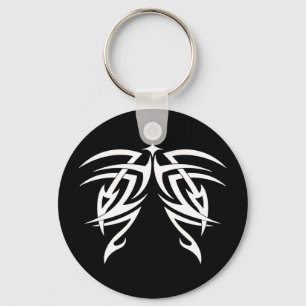 Cool Simple Elegant Classic Black White Tribal Keychain