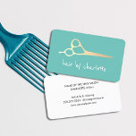 Cool Simple Faux Gold Scissors Hair Stylist Business Card<br><div class="desc">Cool customizable business card template with faux gold scissors icon. Perfect for beauty salon,  hairstylist.</div>