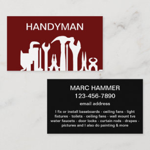 Cool Simple Handyman Business Cards Design
