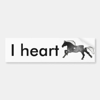 Cool Simple Horse Black and White Nebula Galaxy Bumper Sticker