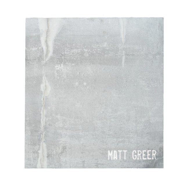 Cool Simple Rustic Grey Concrete Notepad (Front)